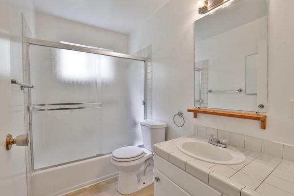 Bathroom, Glass Shower, Interior, Tile Countertops