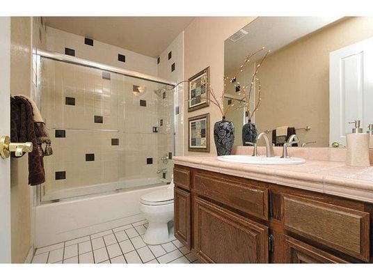 Bathroom, Glass Shower, Interior, Tile Countertops