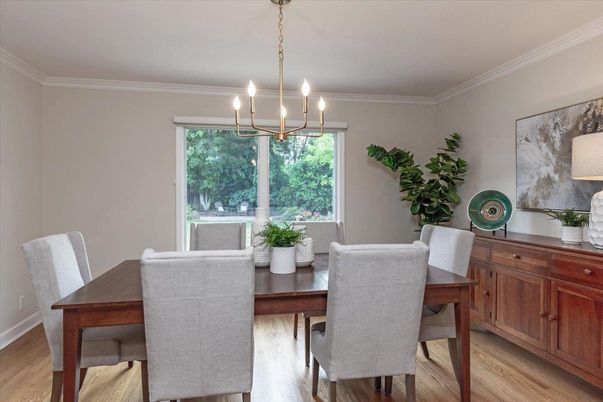 Chandelier, Dining room, Interior, Wood Texture Flooring