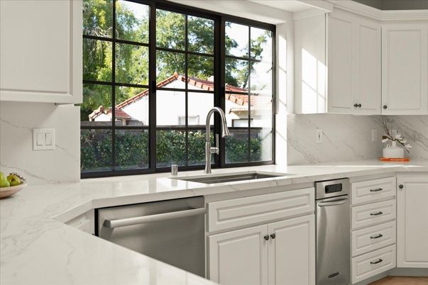 Interior, Kitchen, Marble Walls, Stainless Steel Appliances
