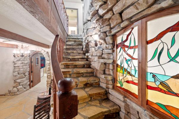 Chandelier, Interior, Stone Walls