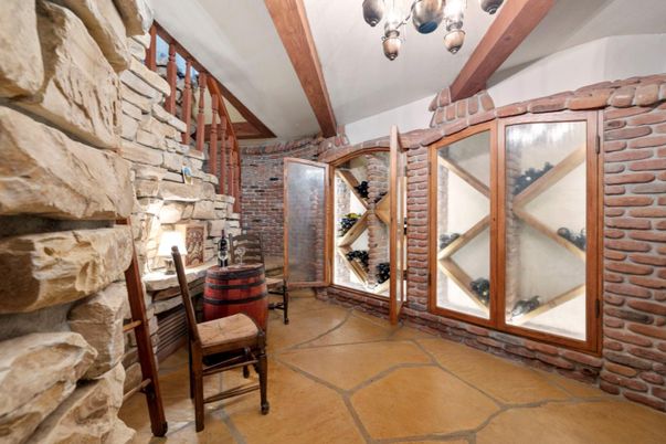Interior, Stone Walls, Wine Storage, Wooden Beams