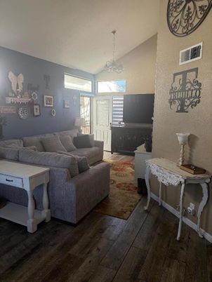 Chandelier, Interior, Living room, Wood Texture Flooring