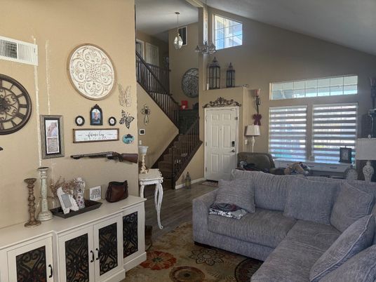 Interior, Living room, Pendant Lights, Wood Texture Flooring