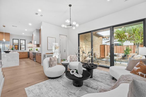 Interior, Kitchen, Living room, Pendant Lights, Recessed Lighting, Stainless Steel Appliances, Wood Texture Flooring
