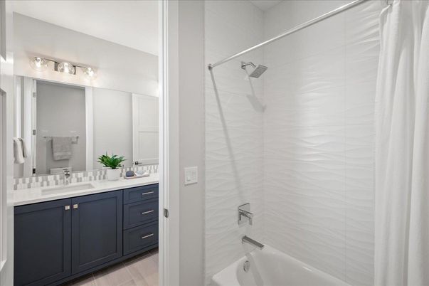 Bathroom, Dual Sink Vanities, Interior, Wood Texture Flooring