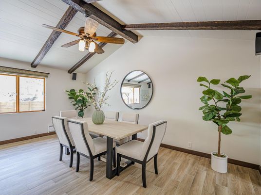 Dining room, Interior, Wooden Beams, Wood Texture Flooring