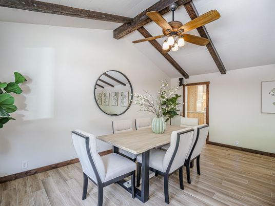 Dining room, Interior, Wooden Beams, Wood Texture Flooring