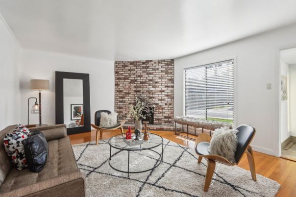 Interior, Living room, Stone Walls, Wood Texture Flooring