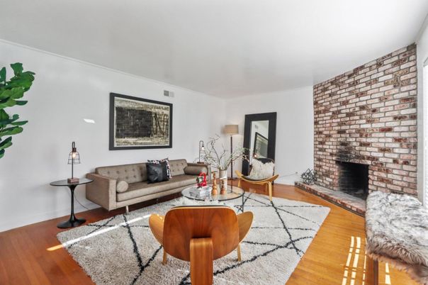 Fireplace, Interior, Living room, Stone Walls, Wood Texture Flooring