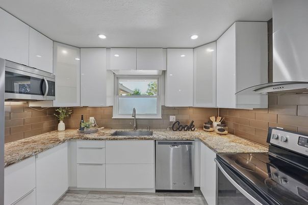 Interior, Kitchen, Recessed Lighting, Stainless Steel Appliances