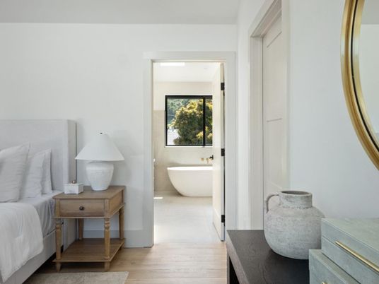 Bathroom, Bedroom, Free Standing Baths, Interior, Wood Texture Flooring