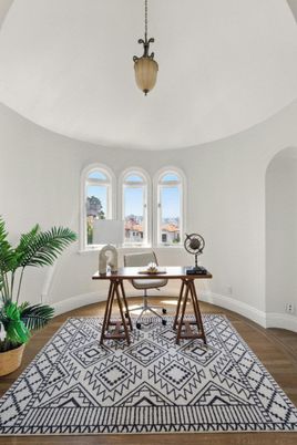 Home Office, Interior, Pendant Lights, Wood Texture Flooring
