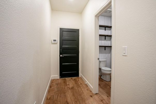 Bathroom, Interior, Recessed Lighting, Wood Texture Flooring
