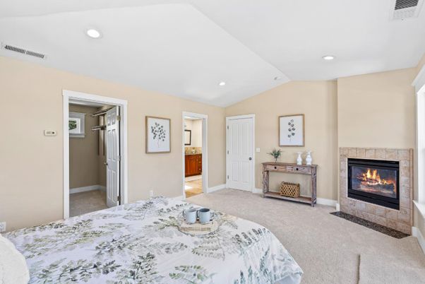 Bedroom, Fireplace, Interior, Recessed Lighting