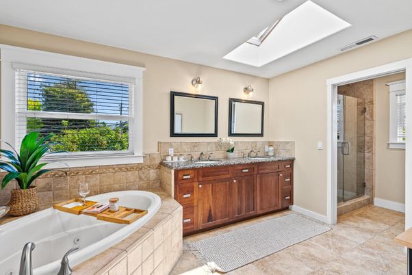 Bathroom, Dual Sink Vanities, Glass Shower, Interior