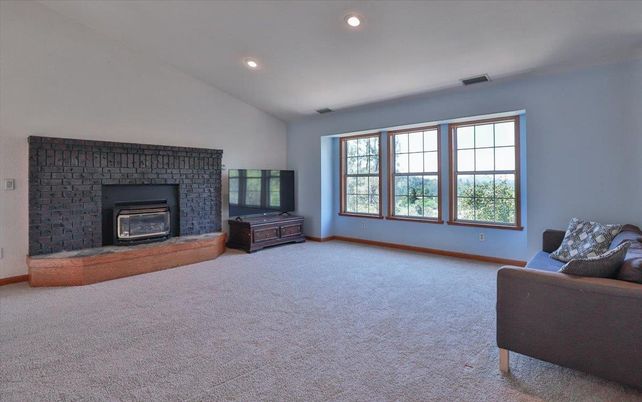 Empty room, Fireplace, Interior, Recessed Lighting