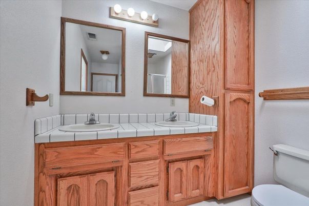 Bathroom, Dual Sink Vanities, Interior, Tile Countertops
