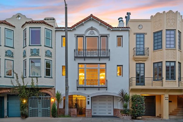 Attached, Exterior, Facade, Spanish Mediterranean