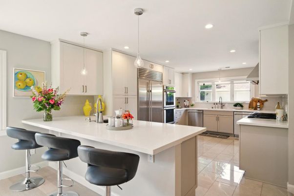 Interior, Kitchen, Pendant Lights, Recessed Lighting, Stainless Steel Appliances