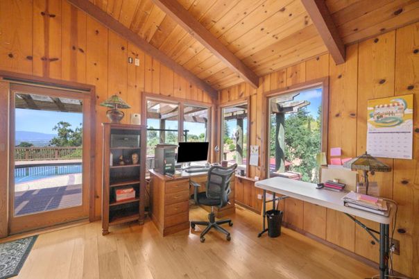 Home Office, Interior, Wooden Beams, Wooden Ceilings, Wood Texture Flooring, Wooden Walls