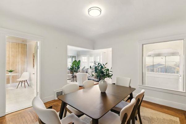 Dining room, Interior, Wood Texture Flooring