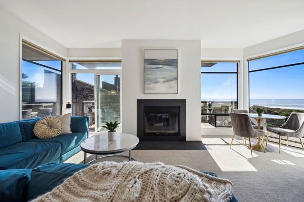 Fireplace, Interior, Living room, Sun Room, Water