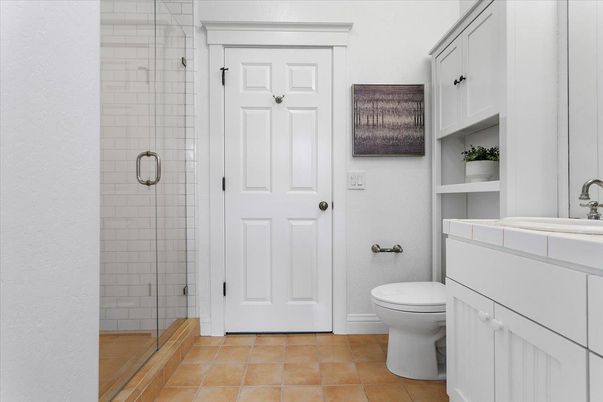 Bathroom, Glass Shower, Interior, Tile Countertops