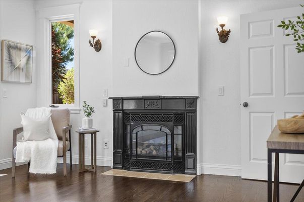 Fireplace, Interior, Wood Texture Flooring