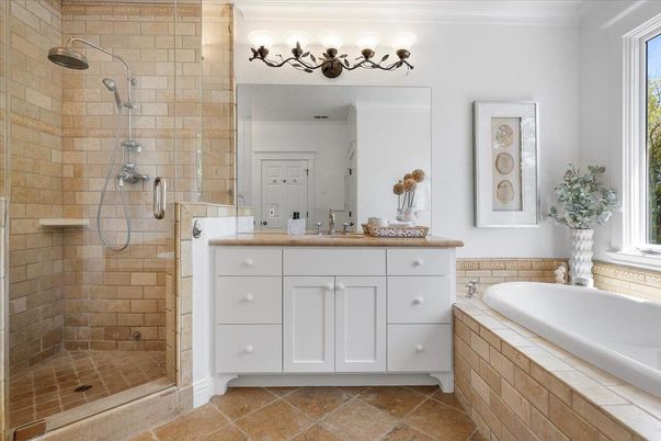 Bathroom, Glass Shower, Interior, Stone Walls