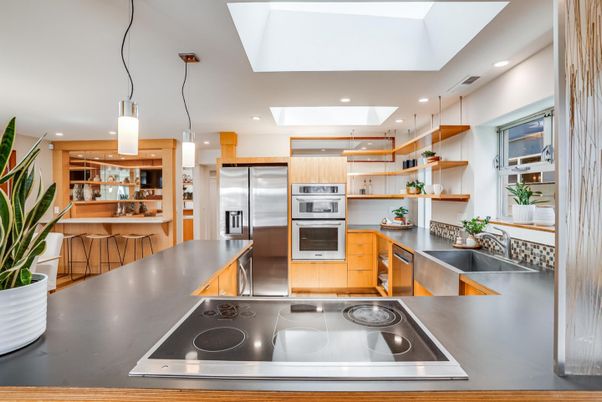 Interior, Kitchen, Pendant Lights, Recessed Lighting, Stainless Steel Appliances