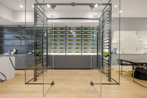 Interior, Recessed Lighting, Wine Storage, Wood Texture Flooring