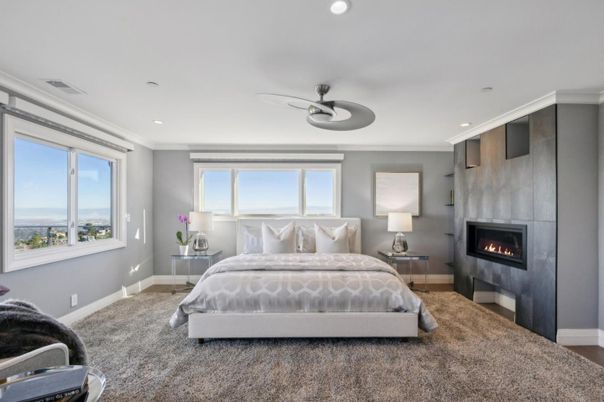 Bedroom, Fireplace, Interior, Recessed Lighting