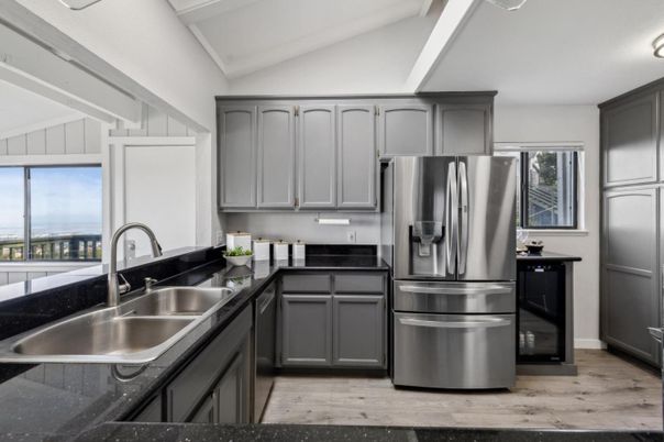 Interior, Kitchen, Stainless Steel Appliances, Wood Texture Flooring