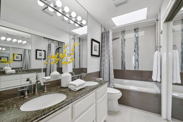 Bathroom, Dual Sink Vanities, Glass Shower, Interior