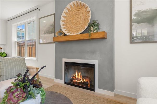 Fireplace, Interior, Wood Texture Flooring