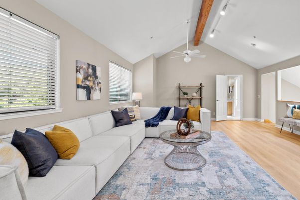 Interior, Living room, Recessed Lighting, Wooden Beams, Wood Texture Flooring