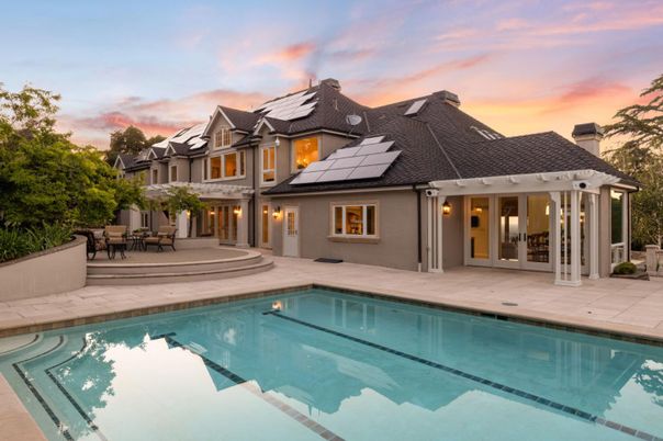 Exterior, Pool, Solar Panels