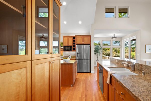 Interior, Kitchen, Recessed Lighting, Wood Texture Flooring