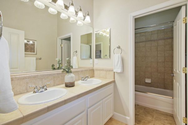 Bathroom, Dual Sink Vanities, Interior, Tile Countertops