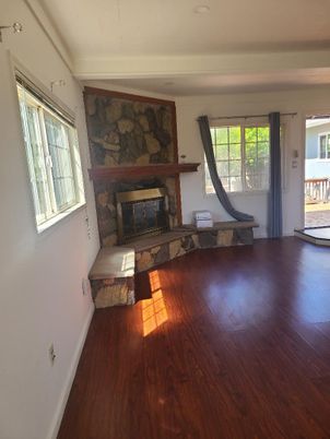 Fireplace, Interior, Stone Walls, Wood Texture Flooring