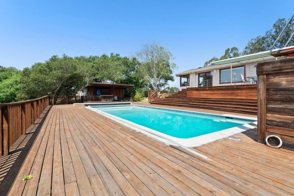 Exterior, Pool, Wood Texture Flooring