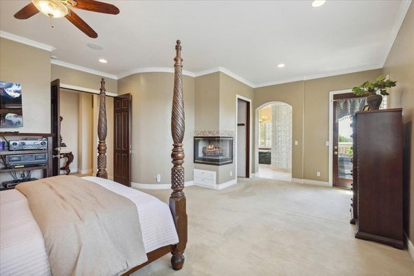 Bedroom, Fireplace, Interior, Recessed Lighting
