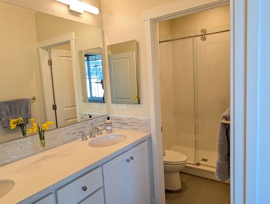Bathroom, Dual Sink Vanities, Glass Shower, Interior