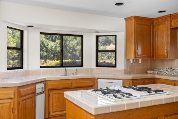 Interior, Kitchen, Recessed Lighting, Tile Countertops