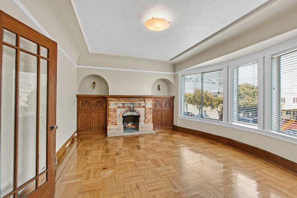 Empty room, Fireplace, Interior, Wood Texture Flooring
