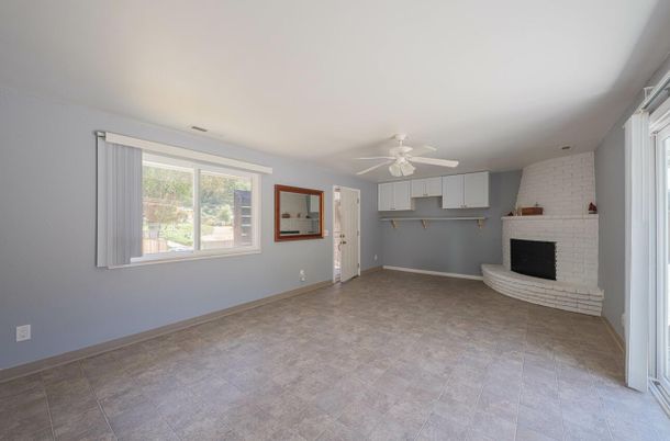 Empty room, Fireplace, Interior