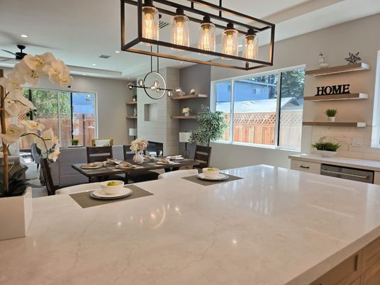 Dining room, Interior, Kitchen, Pendant Lights, Recessed Lighting