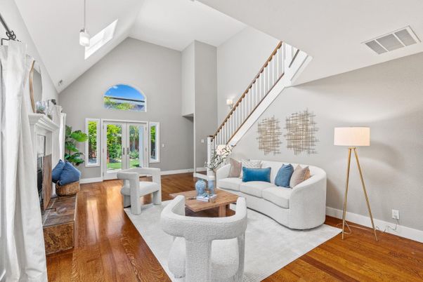 Fireplace, Interior, Living room, Pendant Lights, Wood Texture Flooring