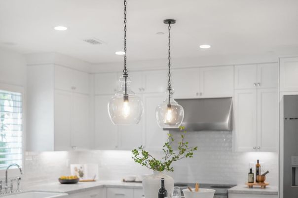 Interior, Kitchen, Pendant Lights, Recessed Lighting, Stainless Steel Appliances